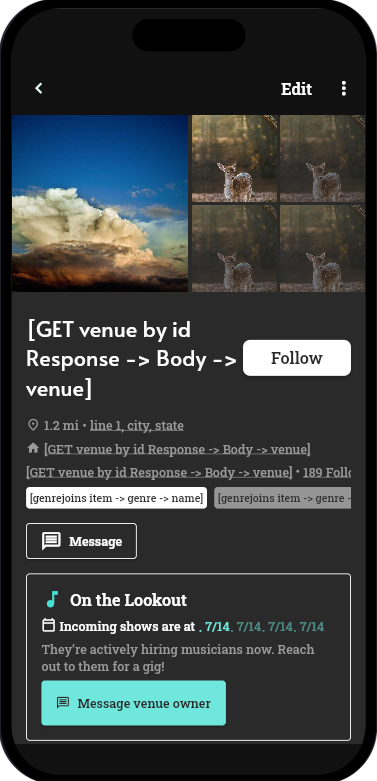 Venue page